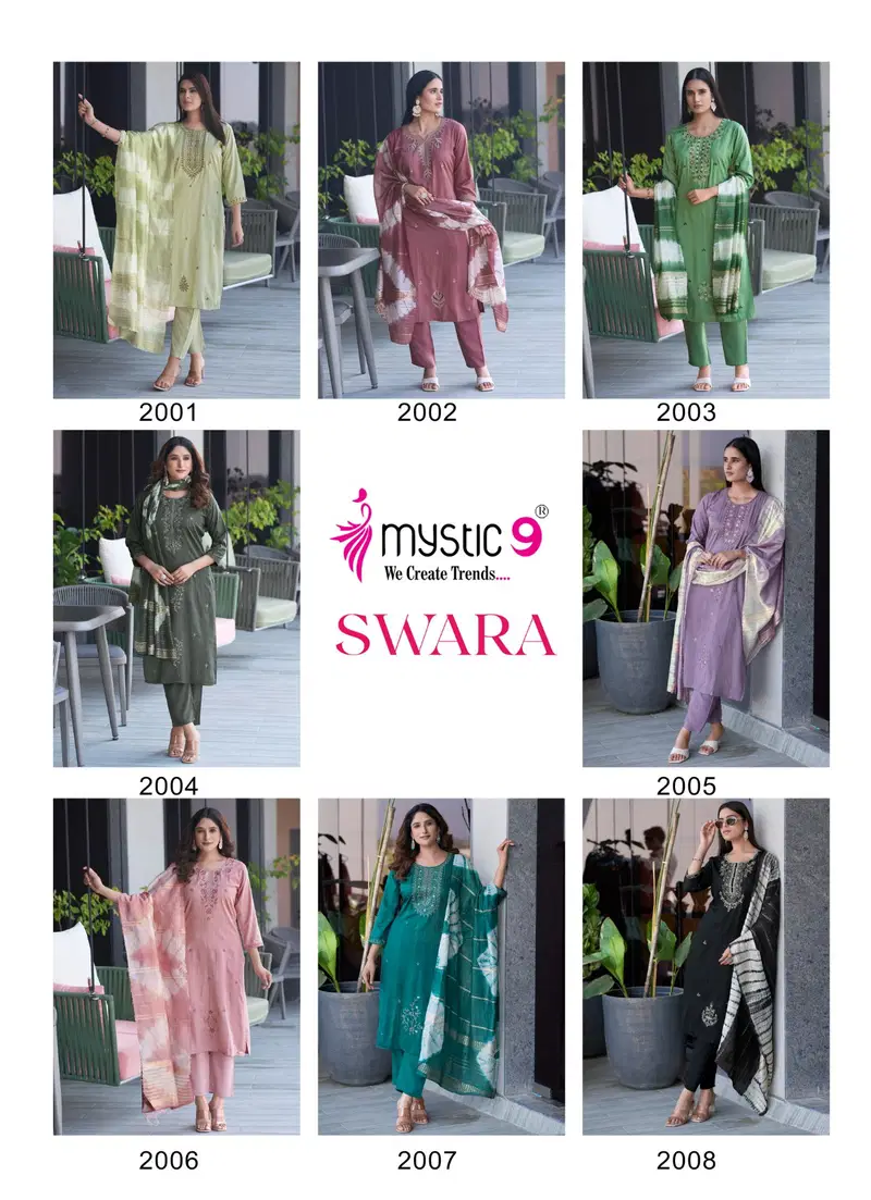  Swara Vol 2 by Mystic 9  Rayon Dobby Kurti Bottom With Dupatta